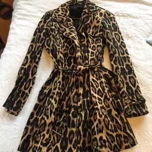 Tripp leopard trench coat
